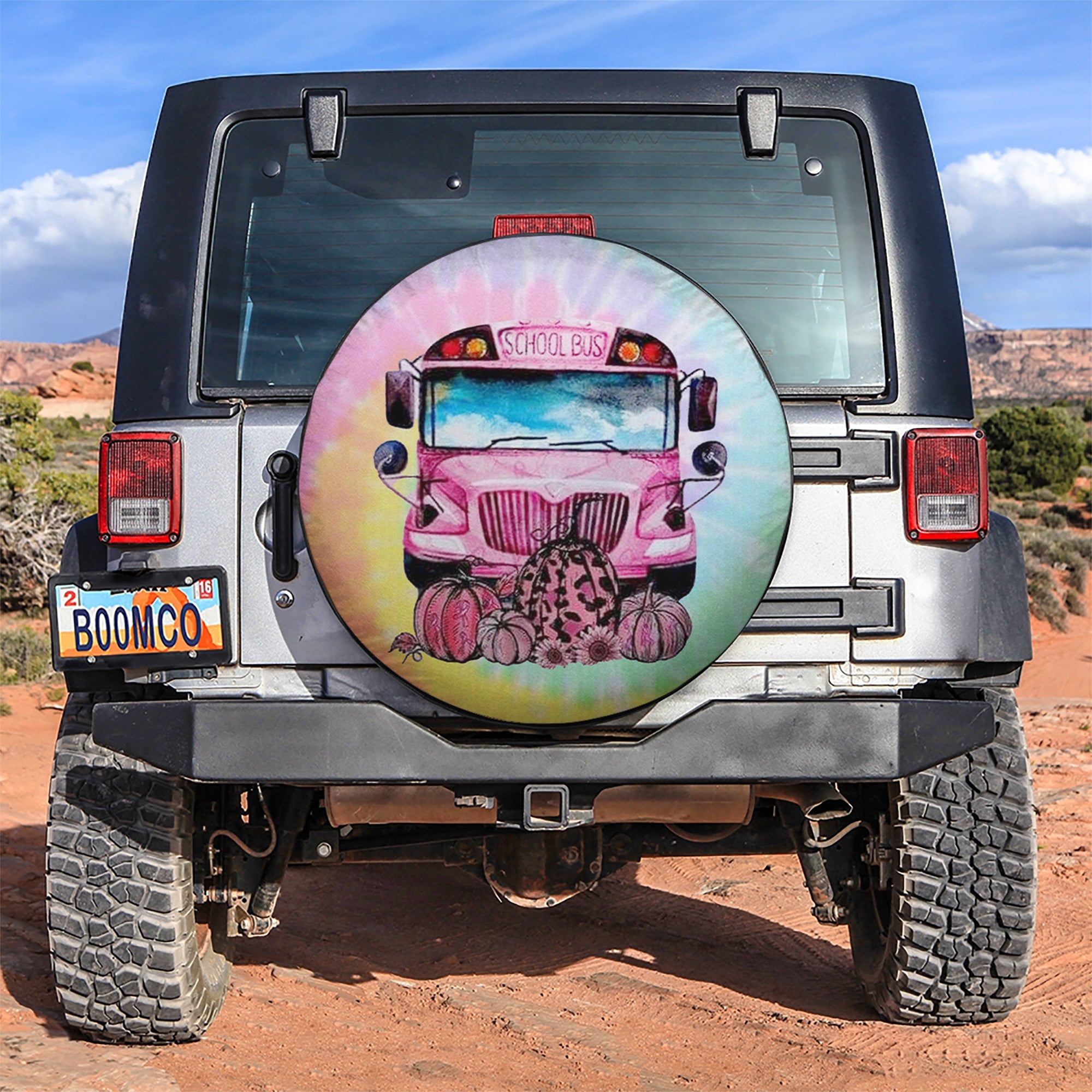 In October We Wear Pink Bus Jeep Car Spare Tire Cover Gift For Campers Nearkii