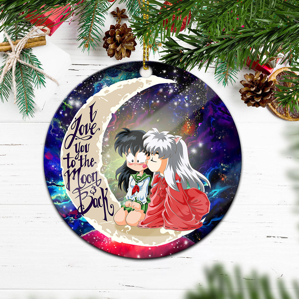 Inuyasha Love You To The Moon Galaxy Mica Circle Ornament Perfect Gift For Holiday Nearkii