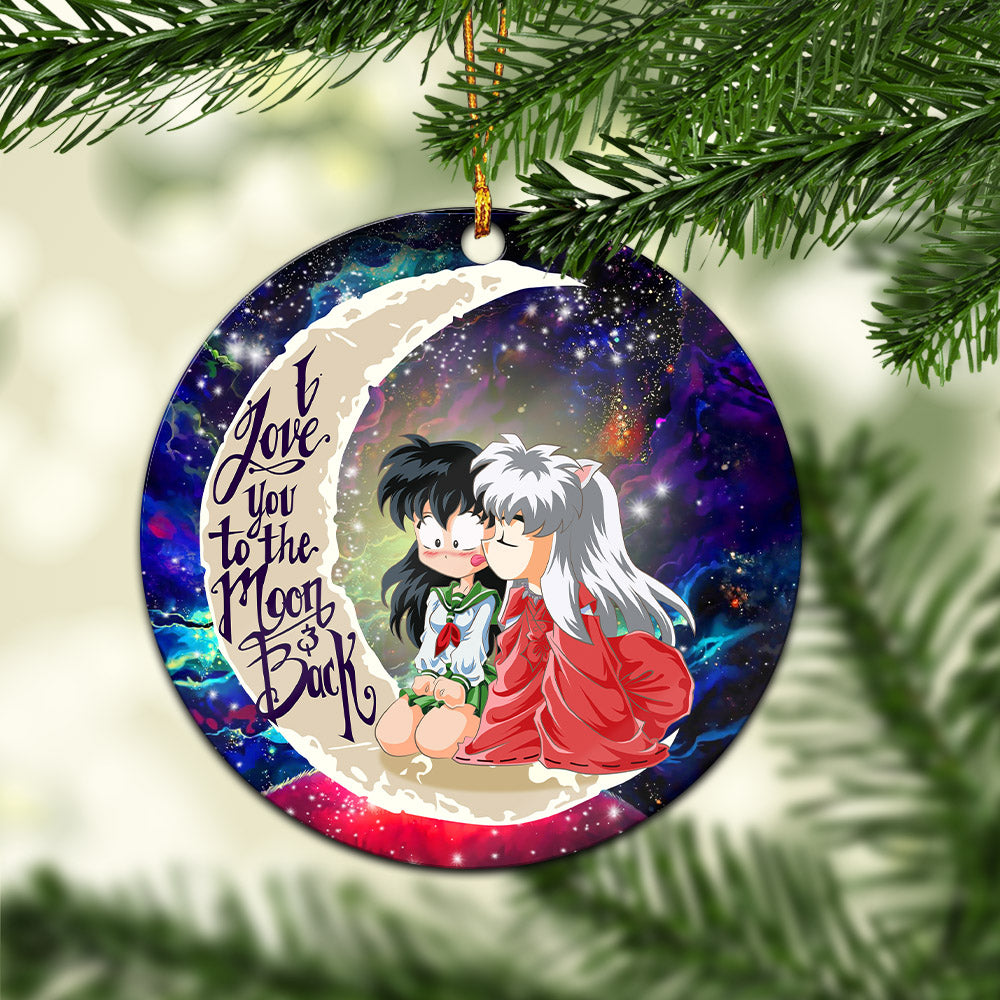 Inuyasha Love You To The Moon Galaxy Mica Circle Ornament Perfect Gift For Holiday Nearkii