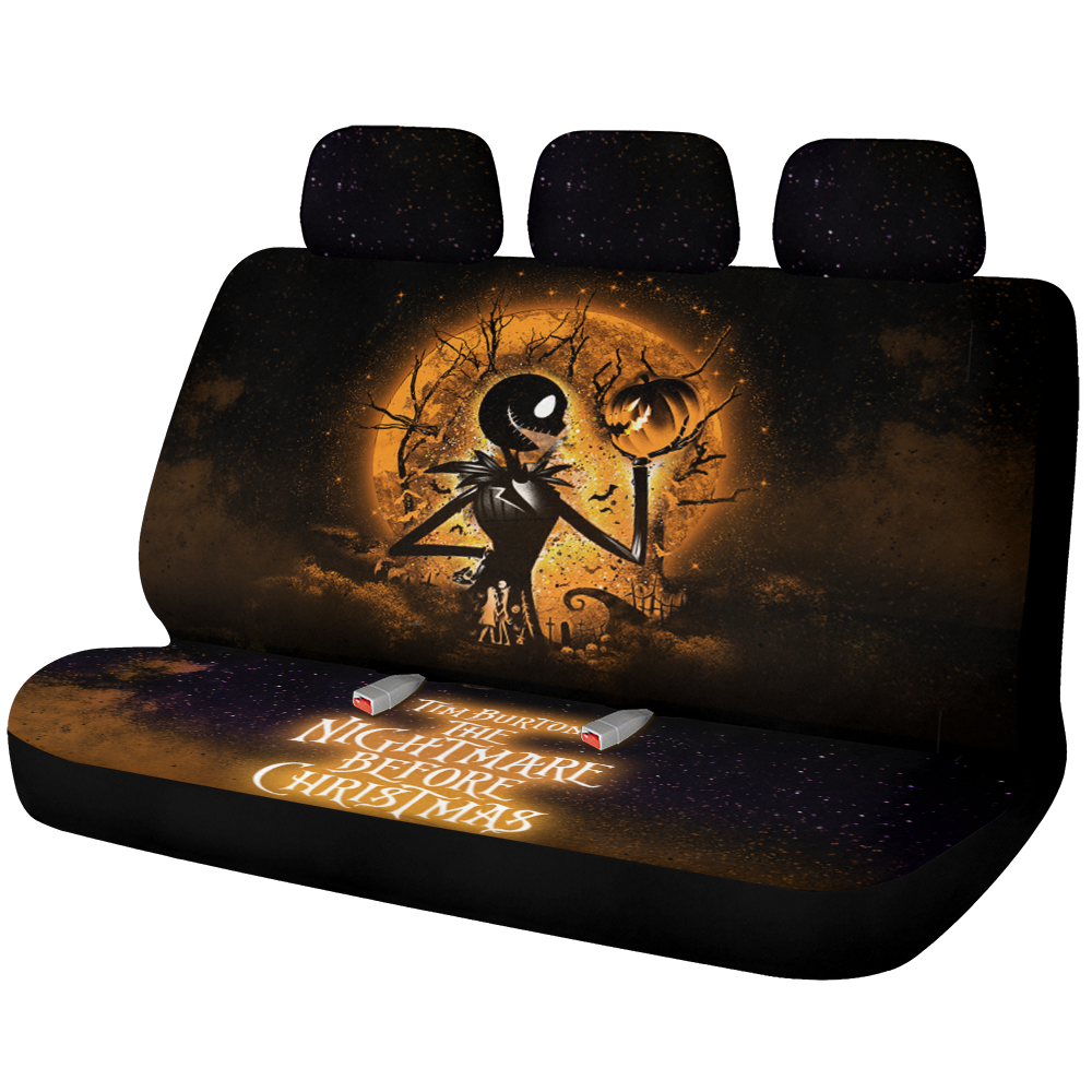 Jack Skellington Nightmare Before Christmas Moonlight Galaxy Premium Custom Car Back Seat Covers Decor Protectors Nearkii