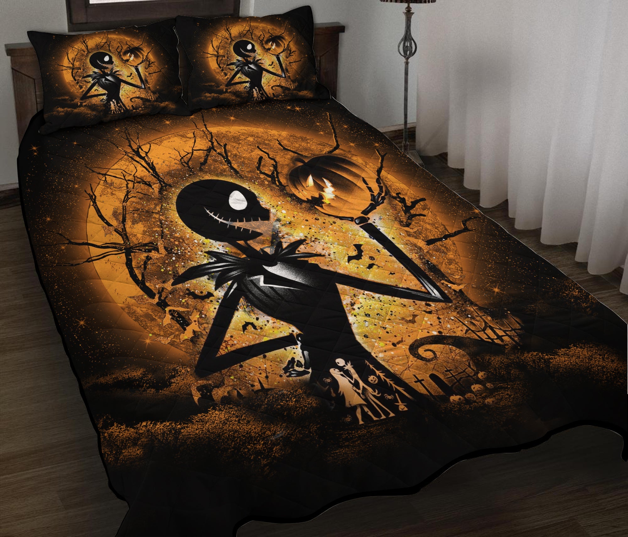 Jack Skellington Nightmare Before Christmas Moonlight Quilt Bed Sets Nearkii