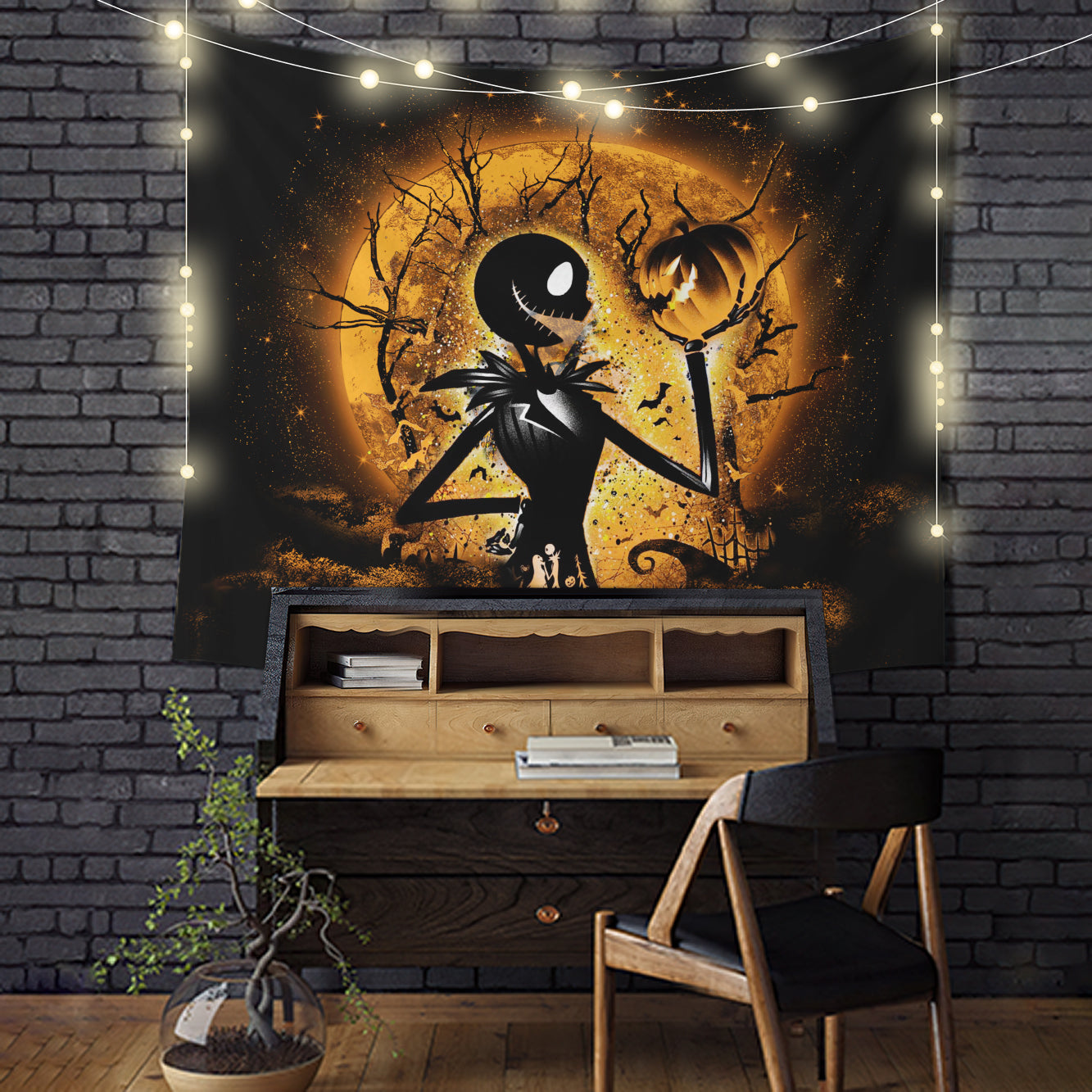 Jack Skellington Nightmare Before Christmas Moonlight Tapestry Room Decor Nearkii