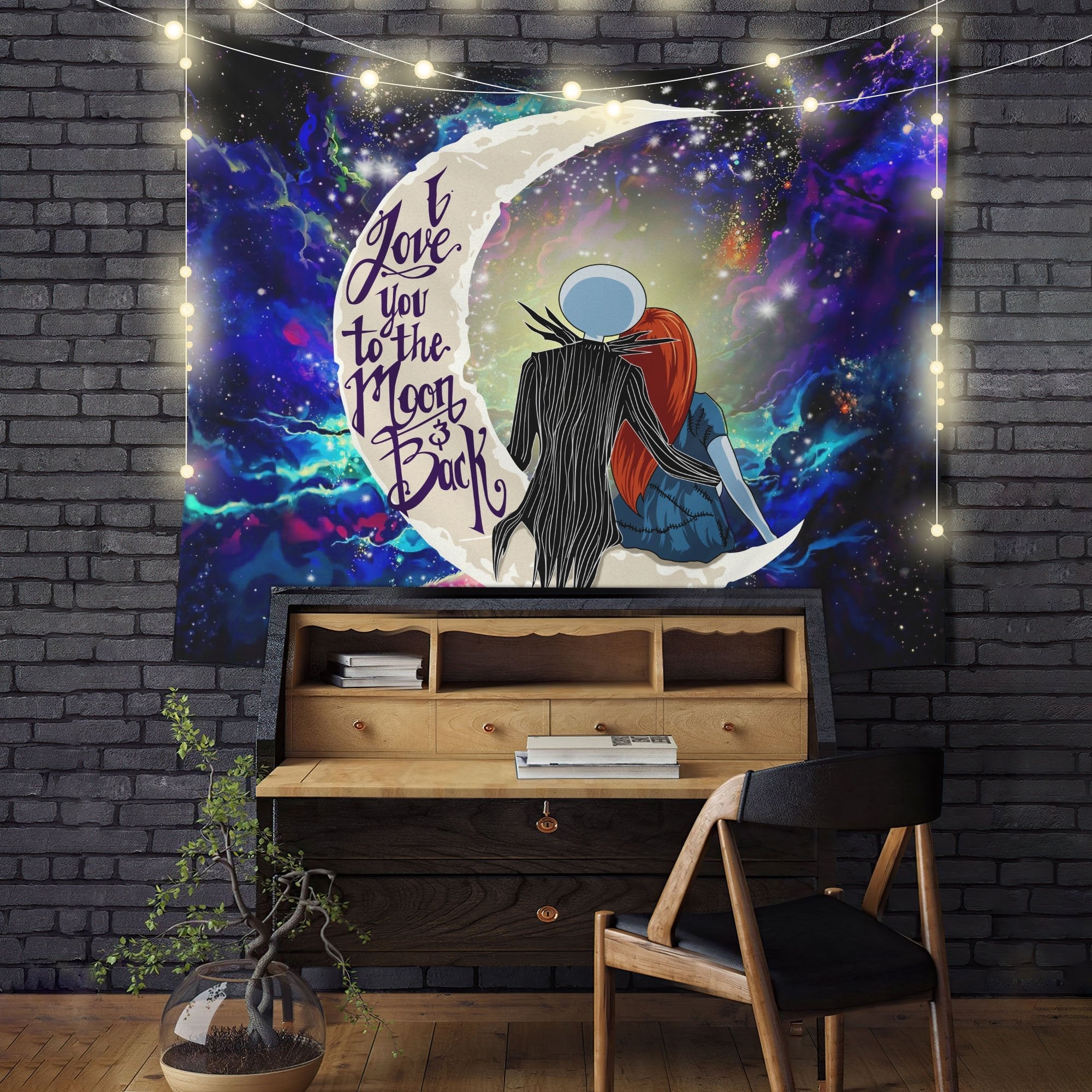 Jack And Sally Night Mare Moon And Back Tapestry Room Decor Nearkii