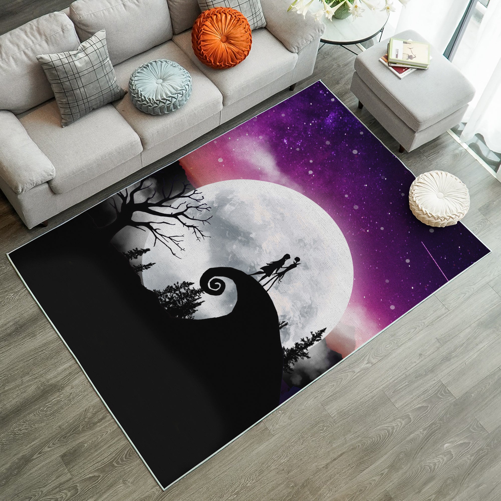 Jack Sally Moon Night Rug Carpet Rug Home Room Decor Nearkii