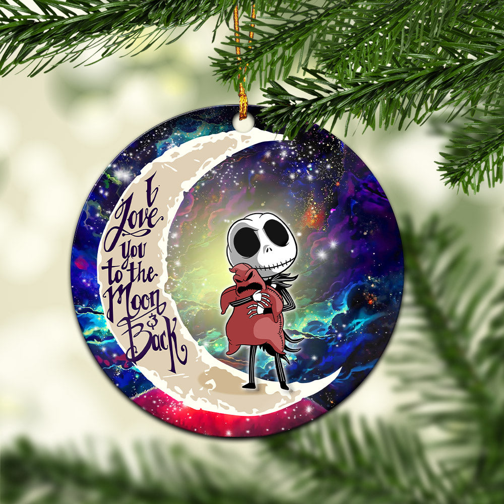 Jack Skellington Nightmare Before Christmas Love You To The Moon Galaxy Mica Circle Ornament Perfect Gift For Holiday Nearkii