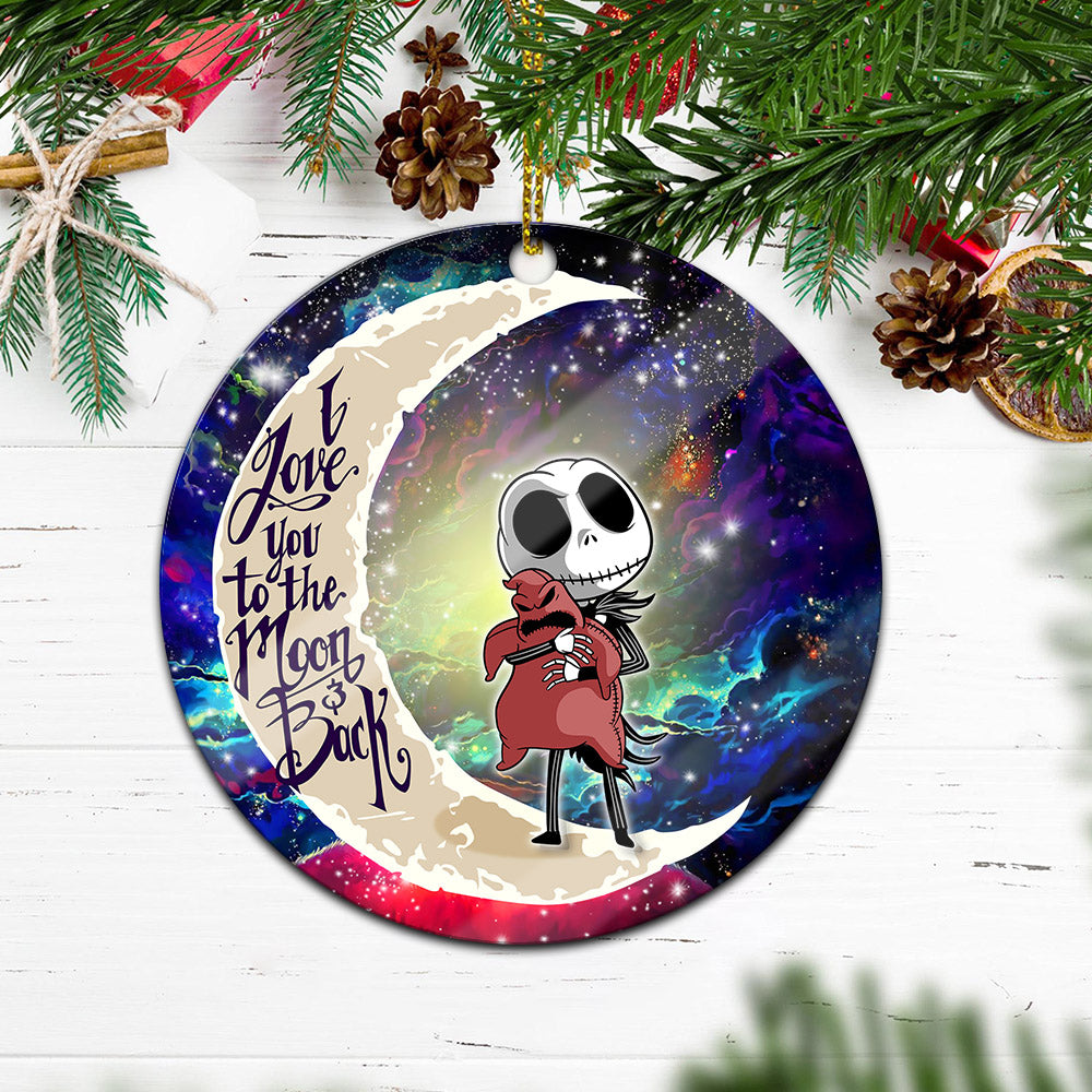 Jack Skellington Nightmare Before Christmas Love You To The Moon Galaxy Mica Circle Ornament Perfect Gift For Holiday Nearkii