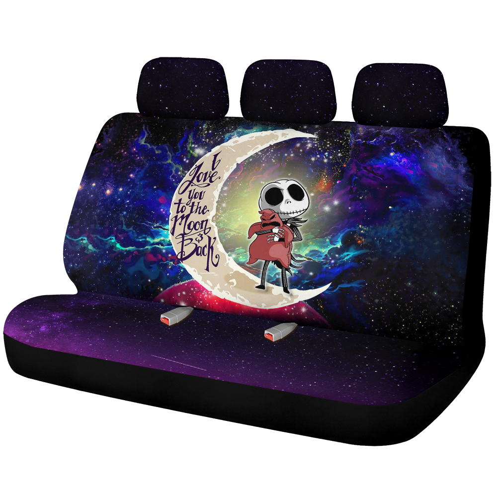 Jack Skellington Nightmare Before Christmas Love You To The Moon Galaxy Premium Custom Car Back Seat Covers Decor Protectors Nearkii