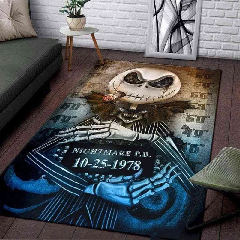 Jack Skellington The Nightmare Before Christmas Halloween Rug Carpet Rug Home Room Decor Nearkii