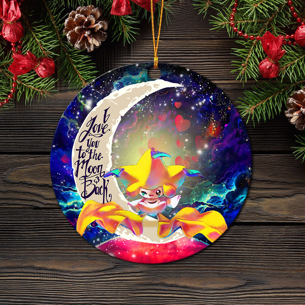 Jirachi Pokemon Love You To The Moon Galaxy Mica Circle Ornament Perfect Gift For Holiday Nearkii