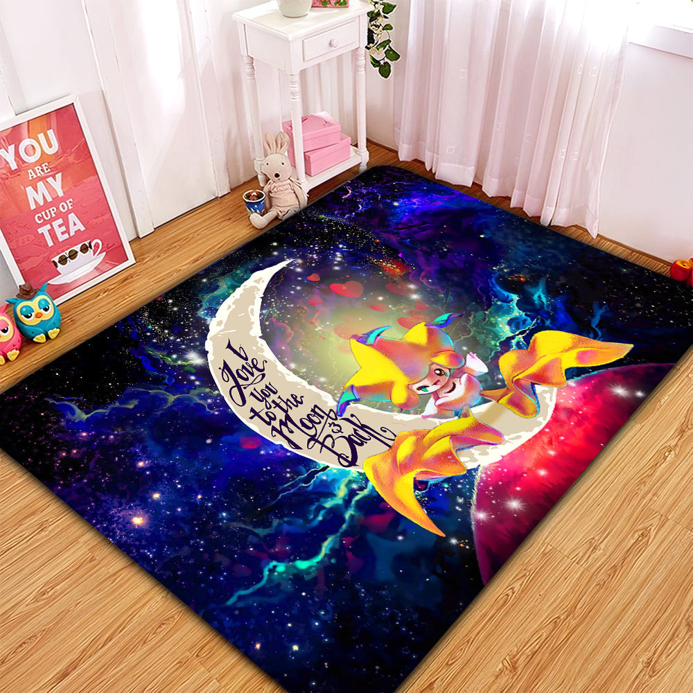 Jirachi Pokemon Love You To The Moon Galaxy Rug Carpet Rug Home Room Decor Nearkii