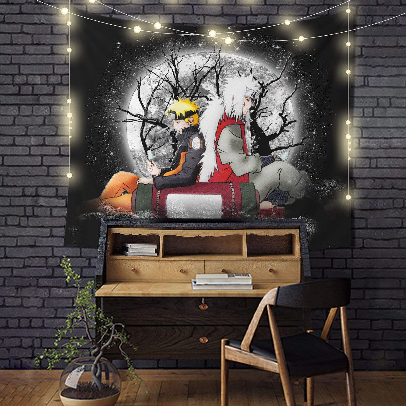 Jiraiya Naruto Moonlight Tapestry Room Decor Nearkii