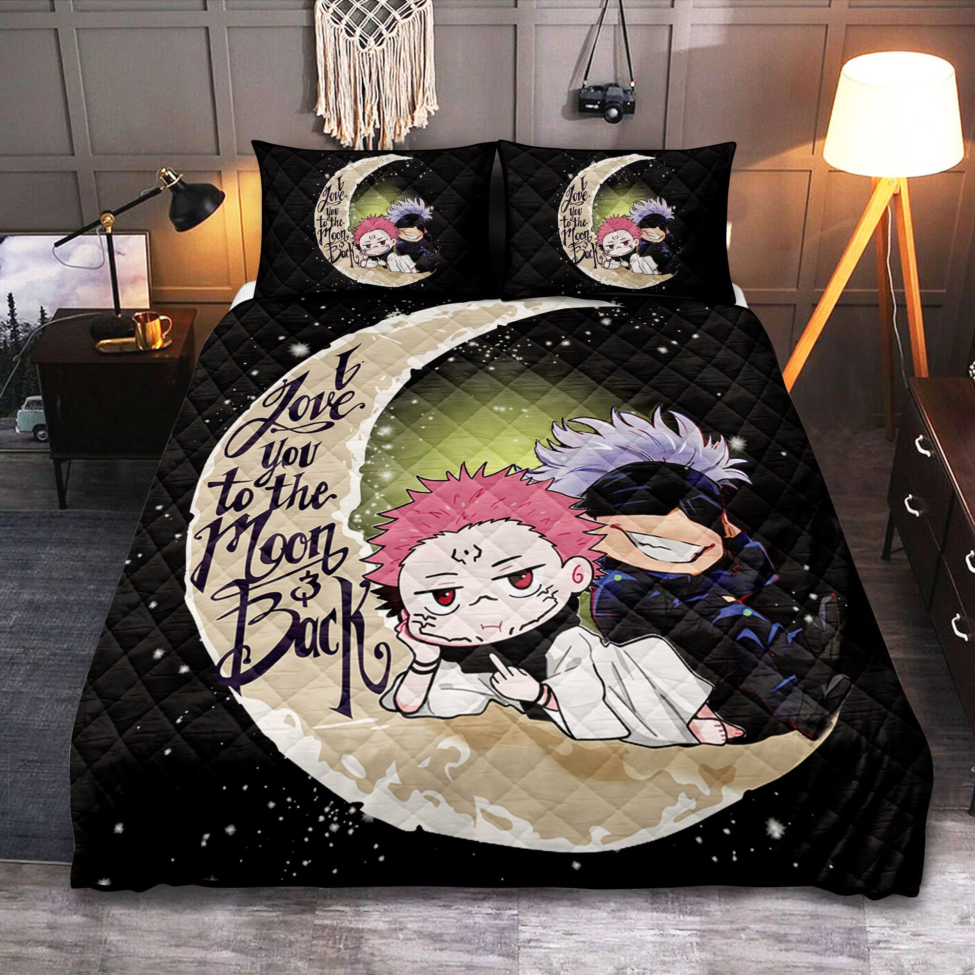 Jujutsu Kaisen Gojo Sukuna Chibi Anime Quilt Bed Sets Nearkii