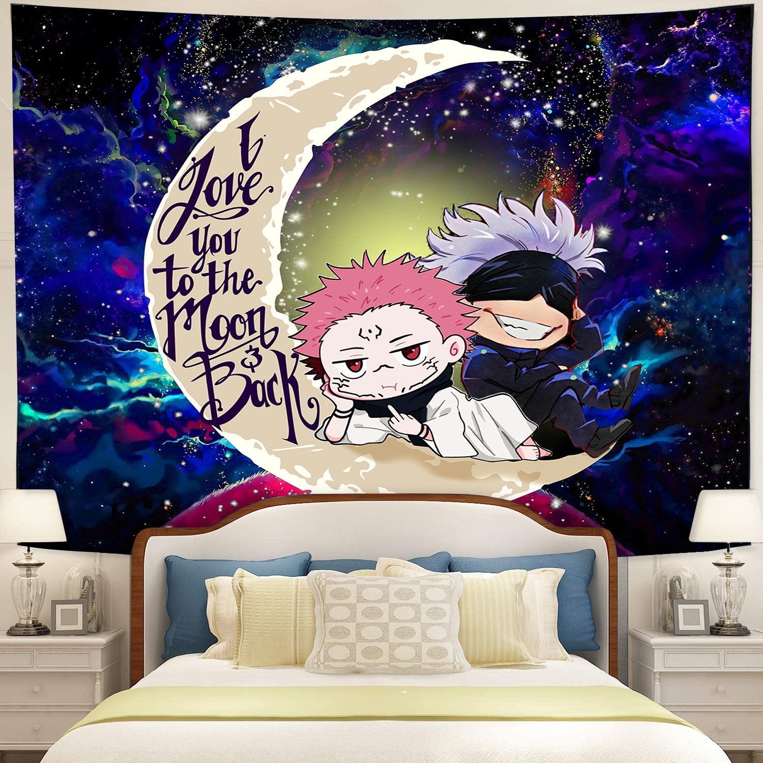 Jujutsu Kaisen Gojo Sukuna 1 Love You To The Moon Galaxy Tapestry Room Decor Nearkii