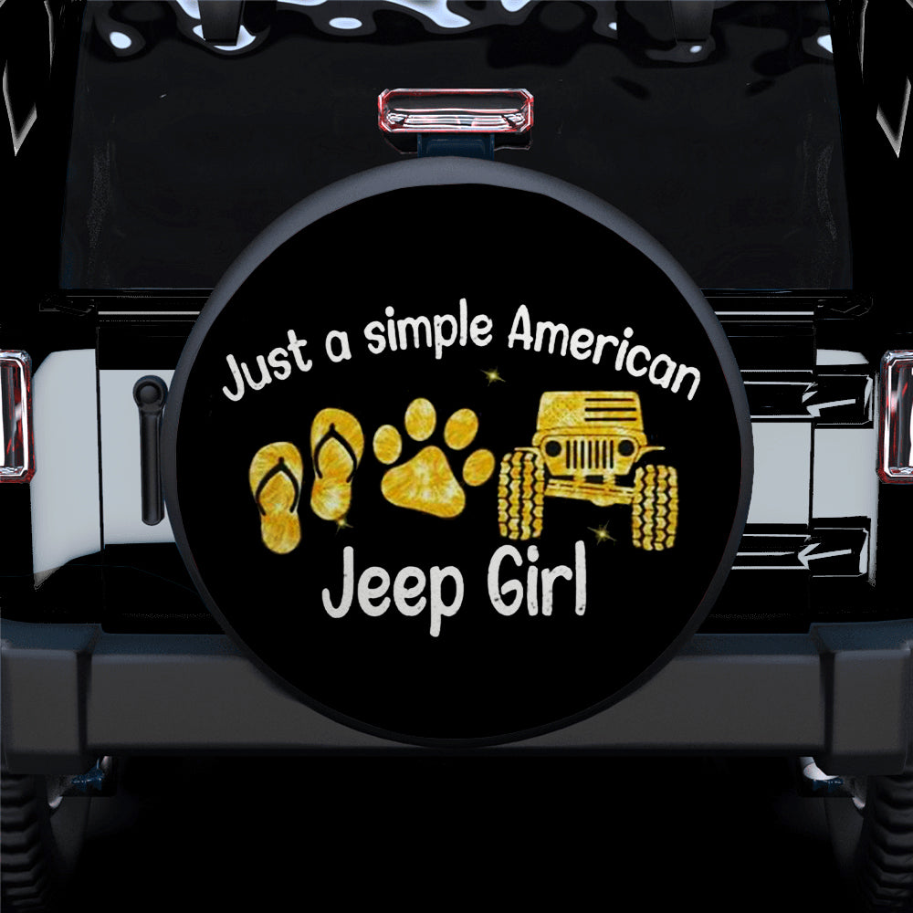 Just A Simple American Jeep Girl Car Spare Tire Covers Gift For Campers Nearkii