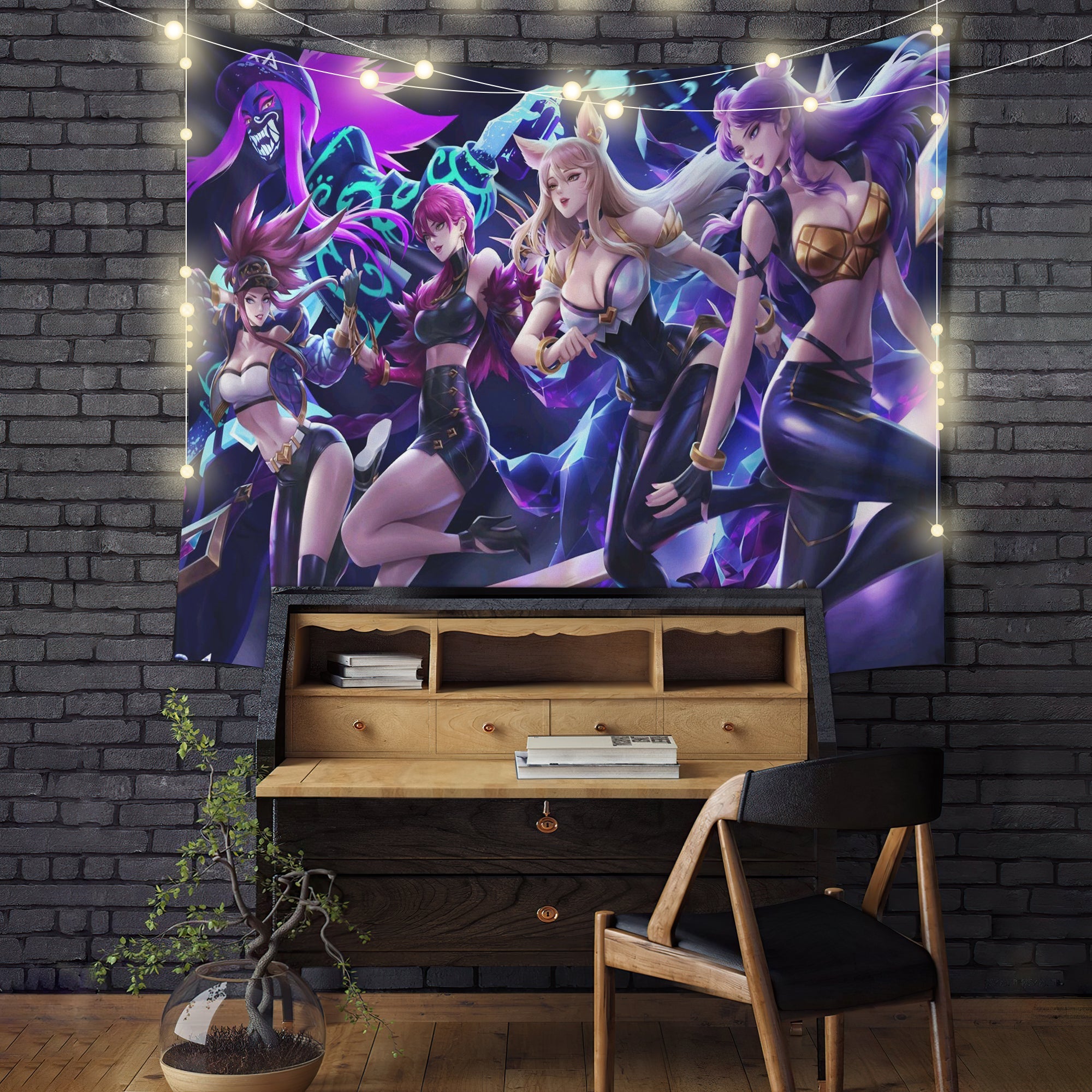 K DA Ahri League Of Legends Skin Tapestry Room Decor Nearkii