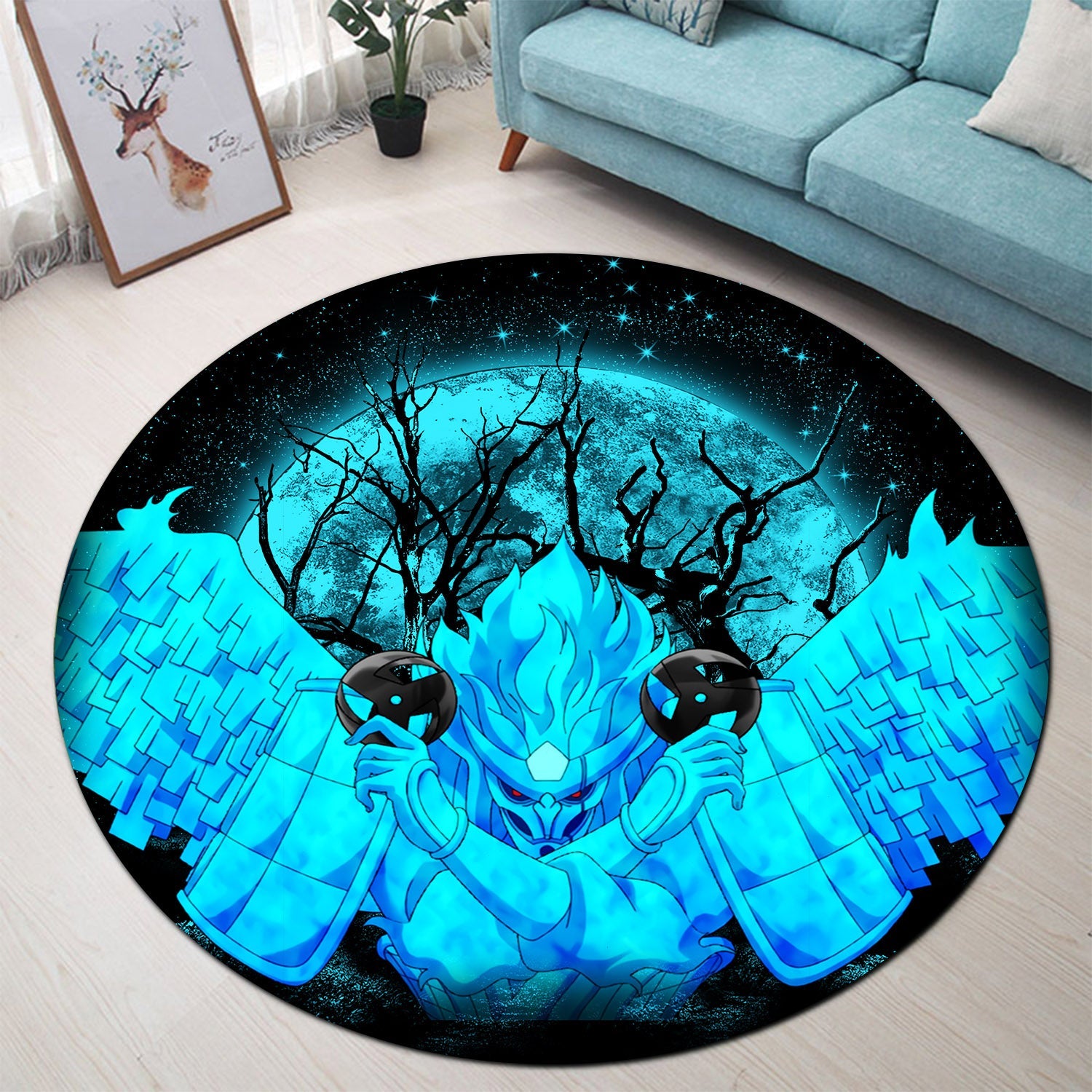 Kakashi Perfect Susano Moonlight Round Carpet Rug Bedroom Livingroom Home Decor Nearkii