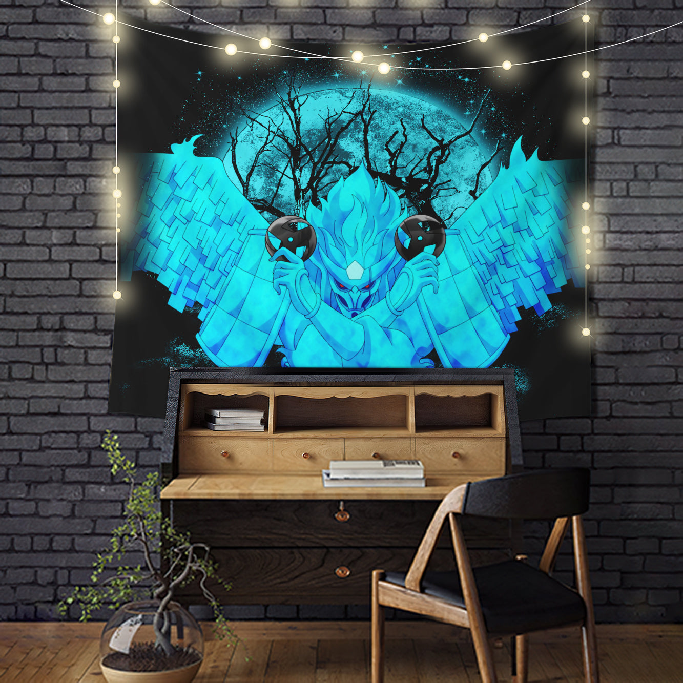 Kakashi Perfect Susano Naruto Moonlight Tapestry Room Decor Nearkii