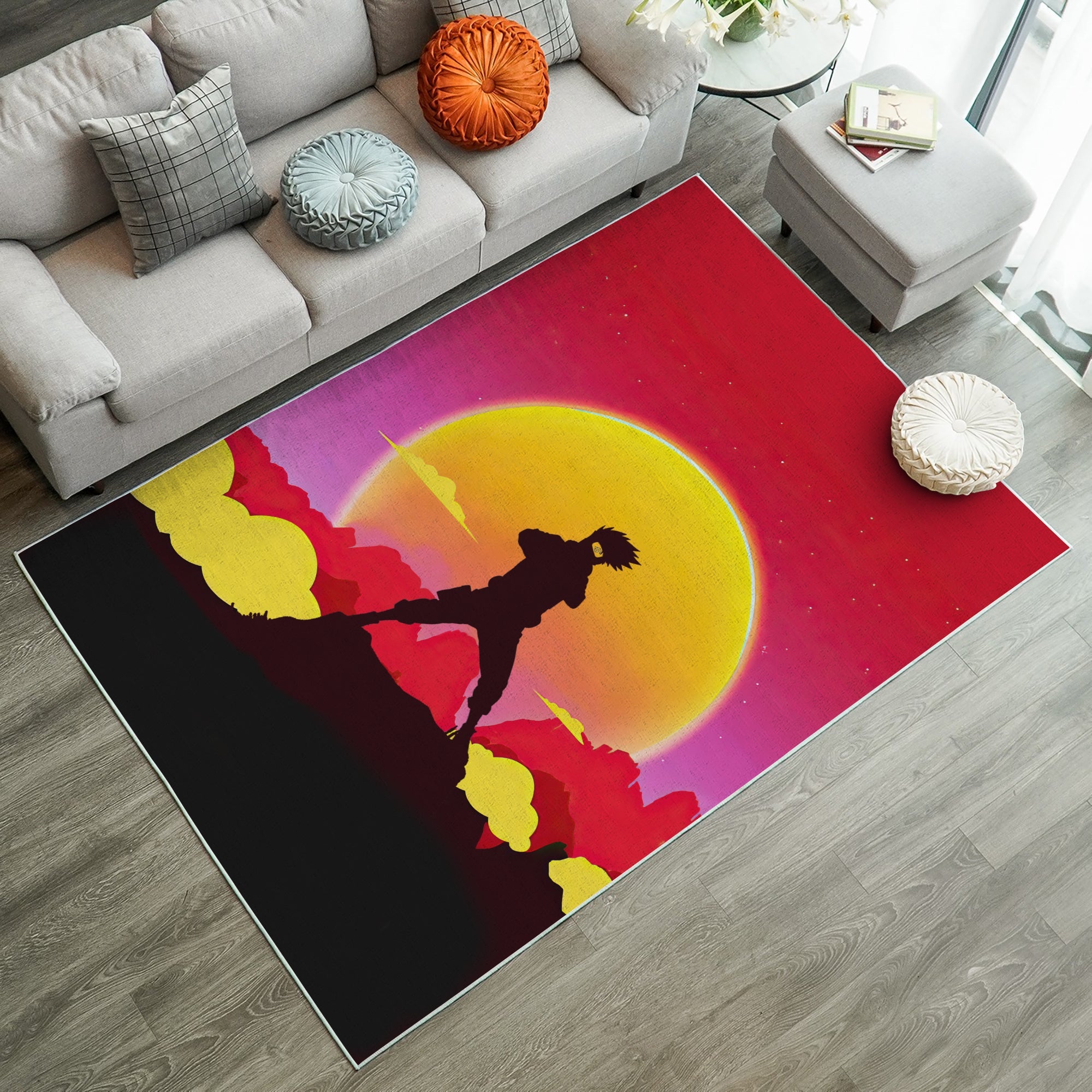 Kakashi Sunset Rug Carpet Rug Home Room Decor Nearkii