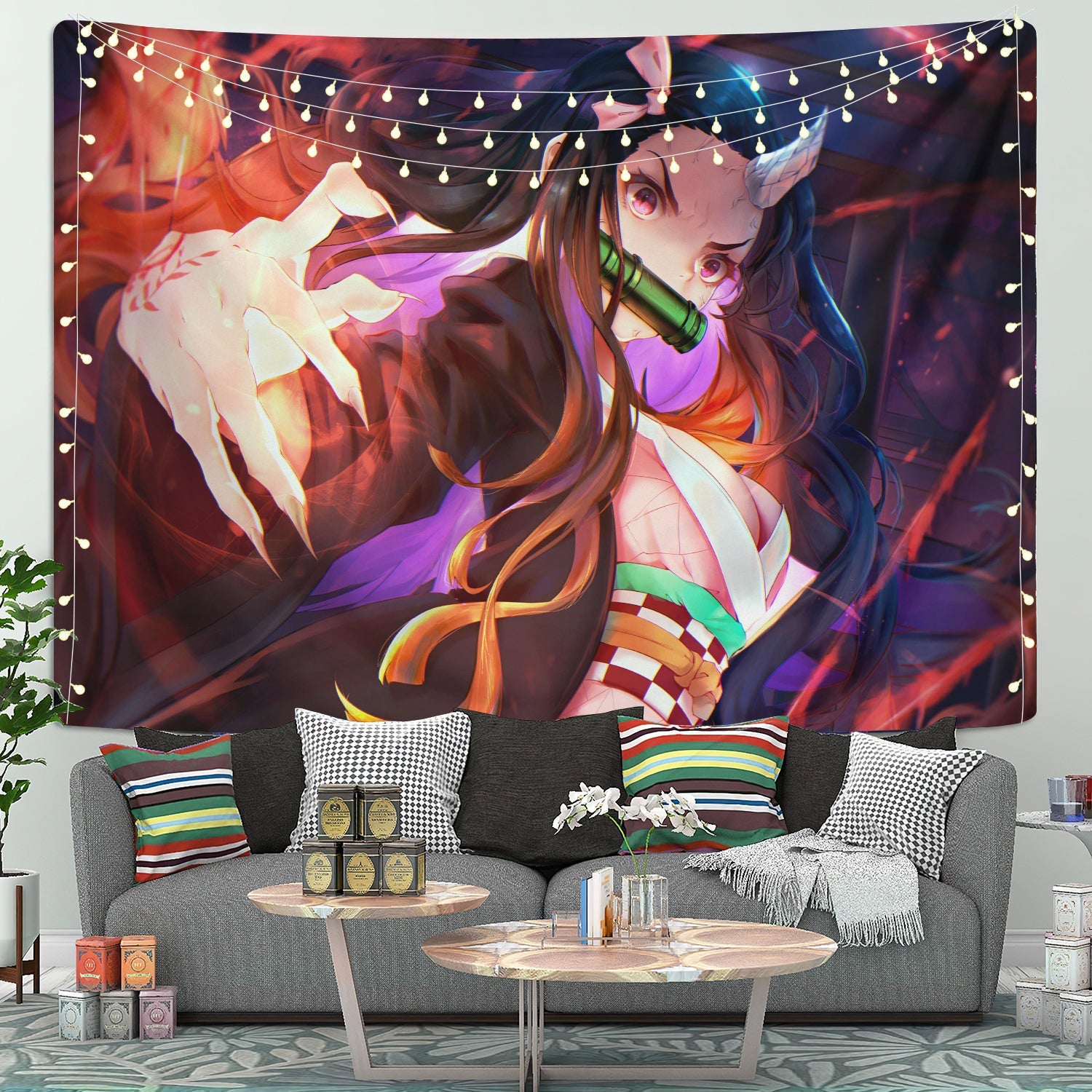 Kamado Nezuko Demon Slayer Tapestry Room Decor Nearkii