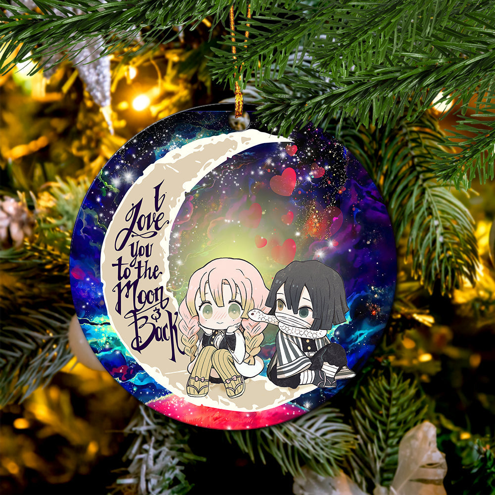 Kanroji And Kaburamaru Demon Slayer Love You To The Moon Galaxy Mica Circle Ornament Perfect Gift For Holiday Nearkii