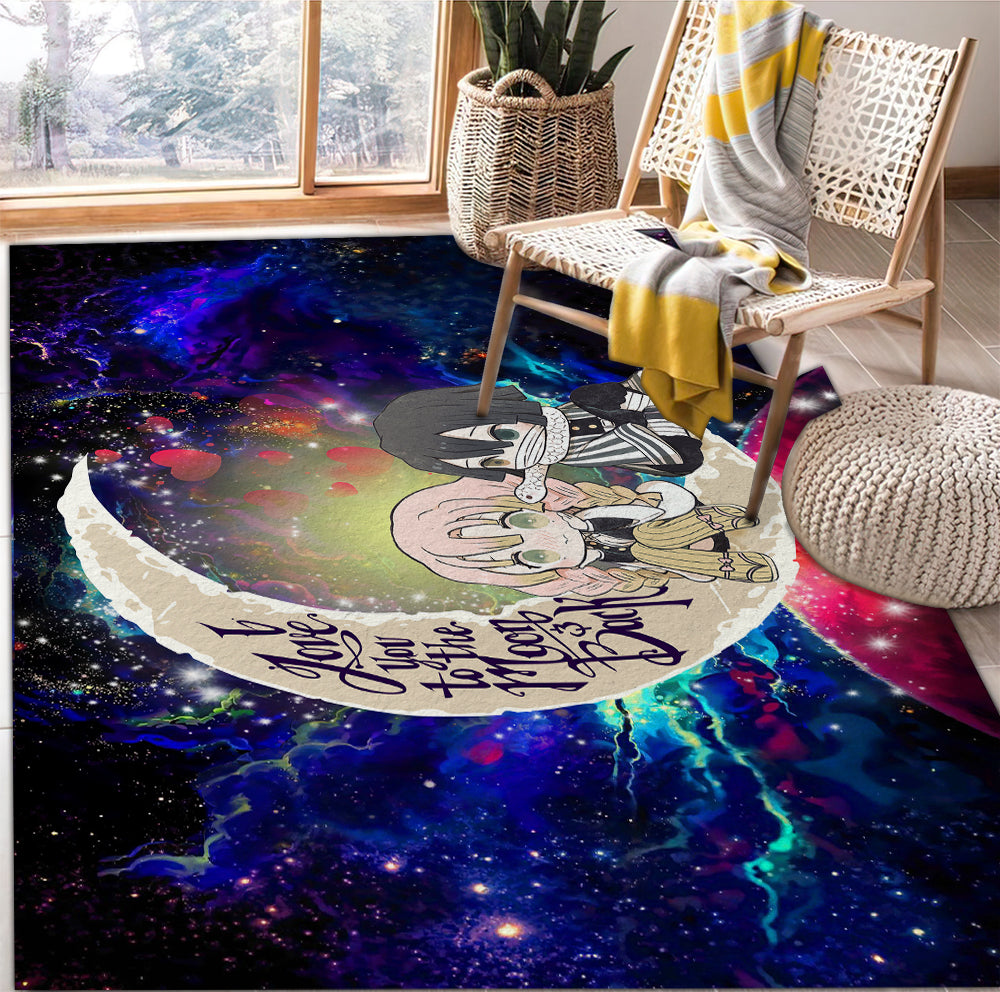 Kanroji And Kaburamaru Demon Slayer Love You To The Moon Galaxy Rug Carpet Rug Home Room Decor Nearkii