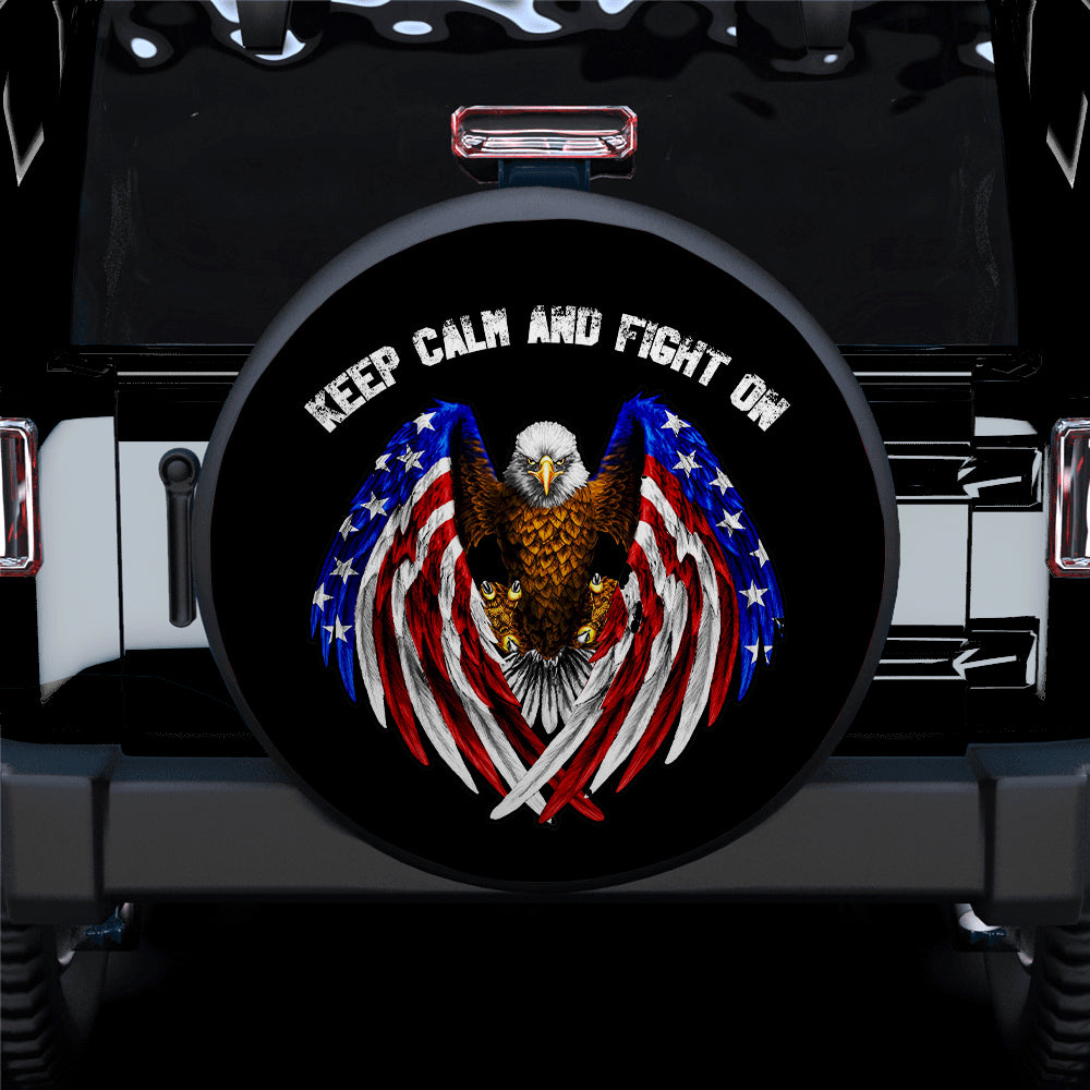 Keep Calm And Fight On Jeep Car Spare Tire Cover Gift For Campers Nearkii