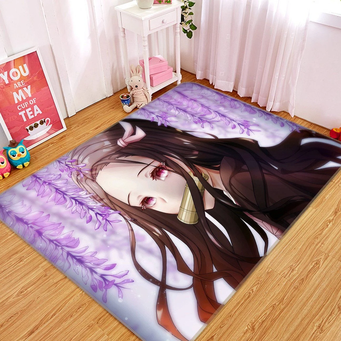 Nezuko Kimetsu No Yaiba Anime Rug Carpet Rug Home Room Decor Nearkii