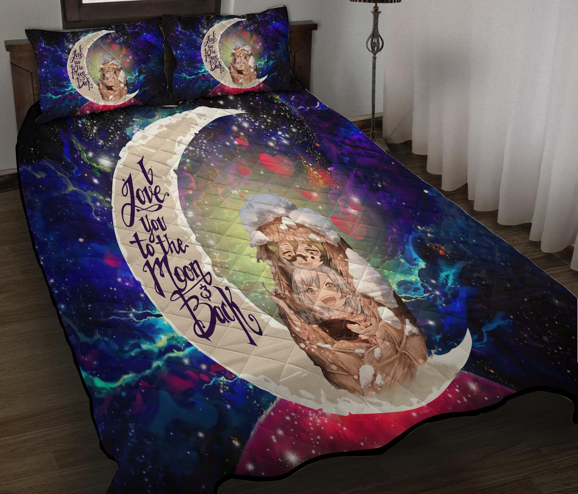 Kimtsu No Yaiba Love You To The Moon Galaxy Quilt Bed Sets Nearkii