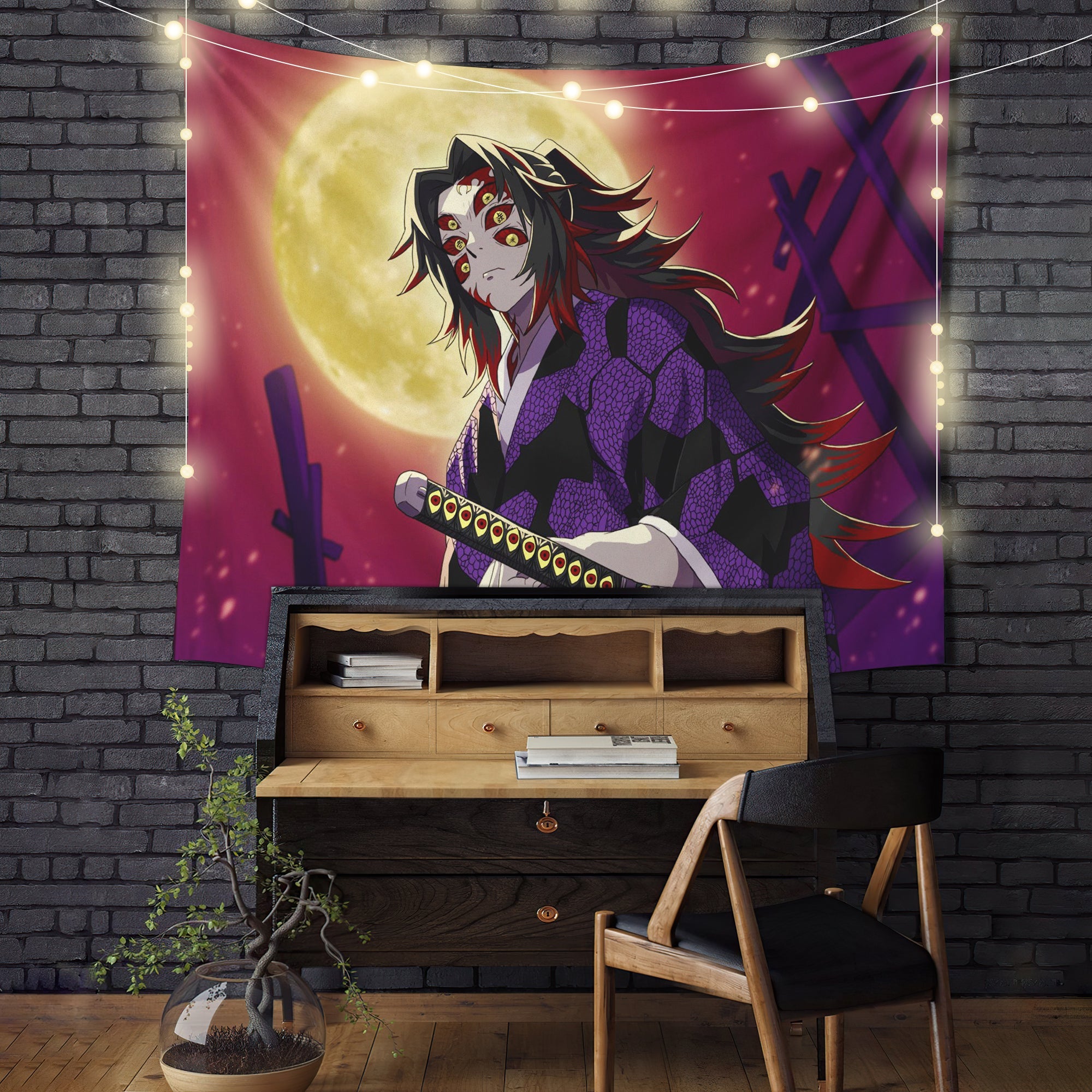 Kokushibou Demon Slayer Anime Tapestry Room Decor Nearkii