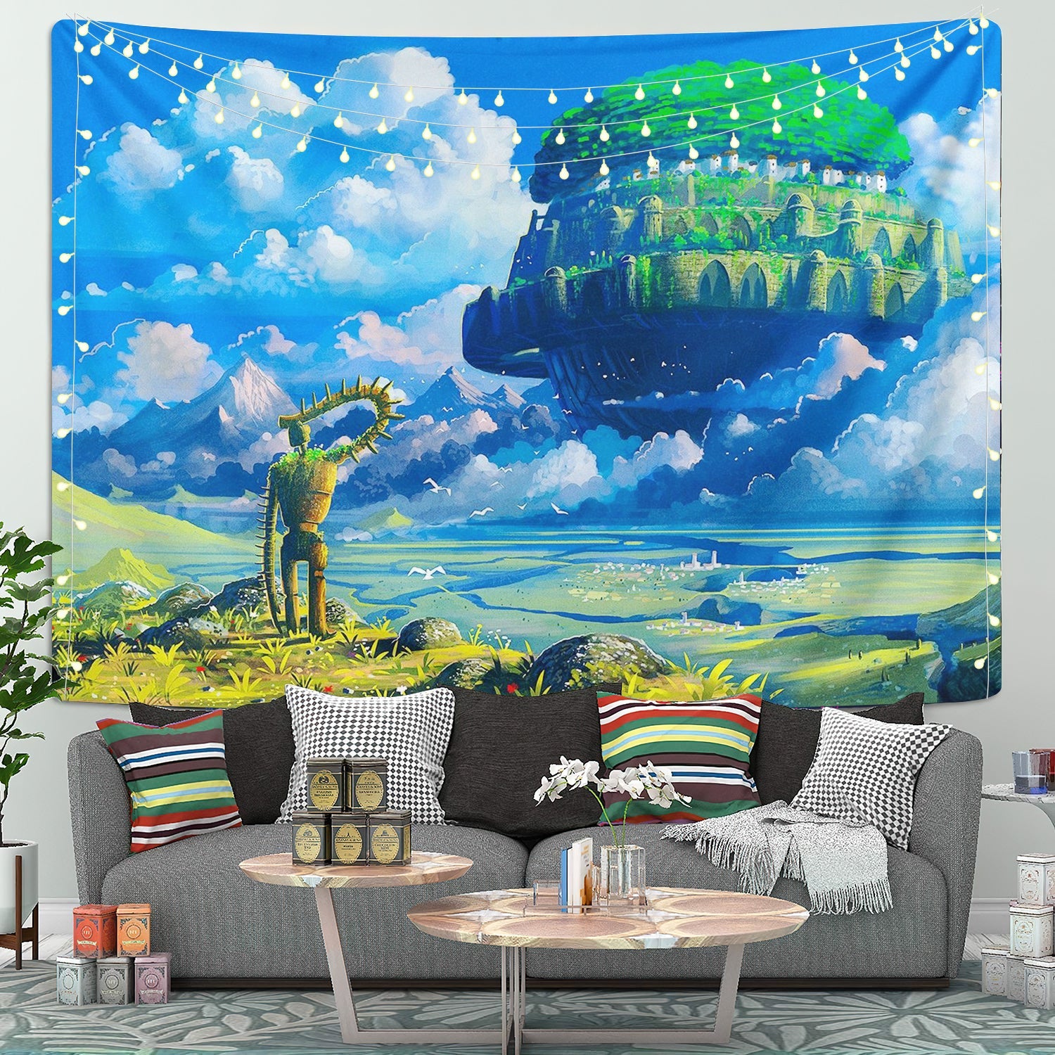 Laputa Castle In The Sky Tapestry Room Decor Nearkii