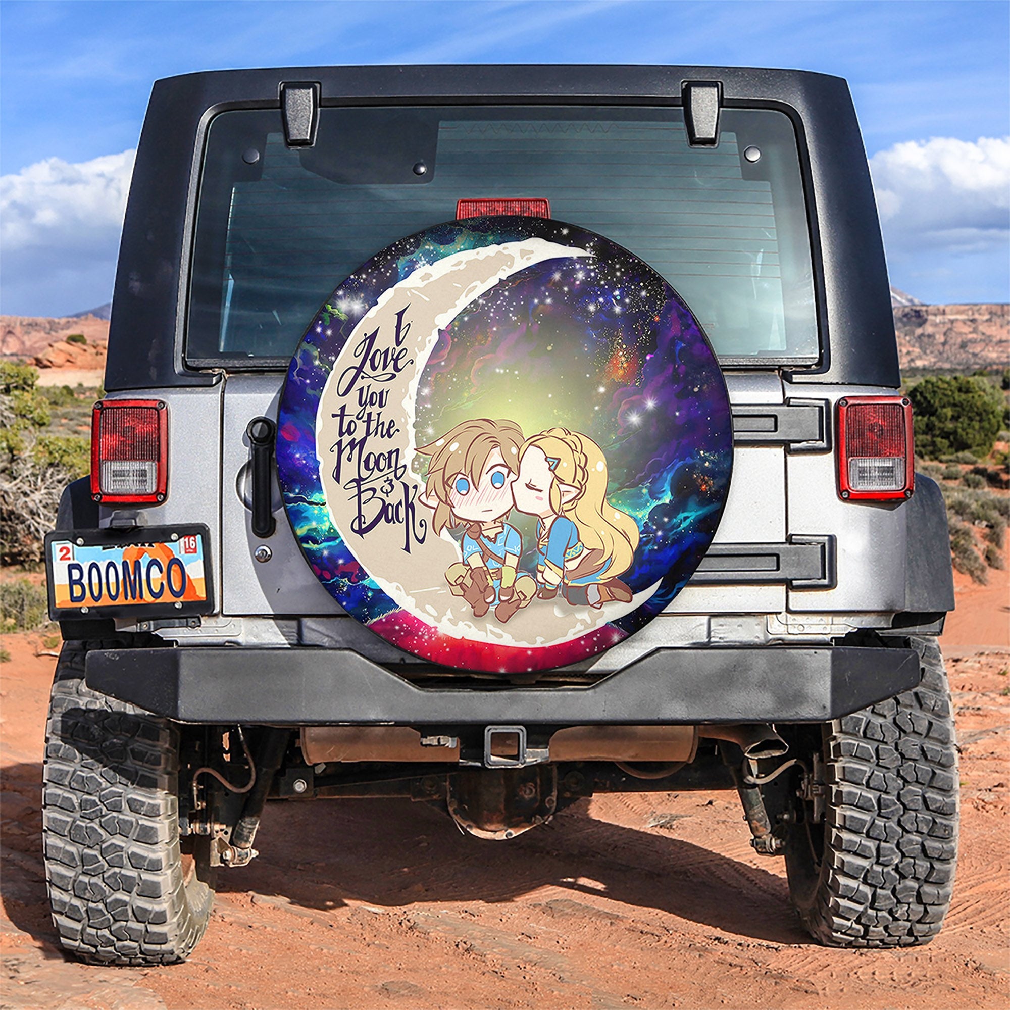 Legend Of Zelda Couple Chibi Love You To The Moon Galaxy Spare Tire Covers Gift For Campers Nearkii