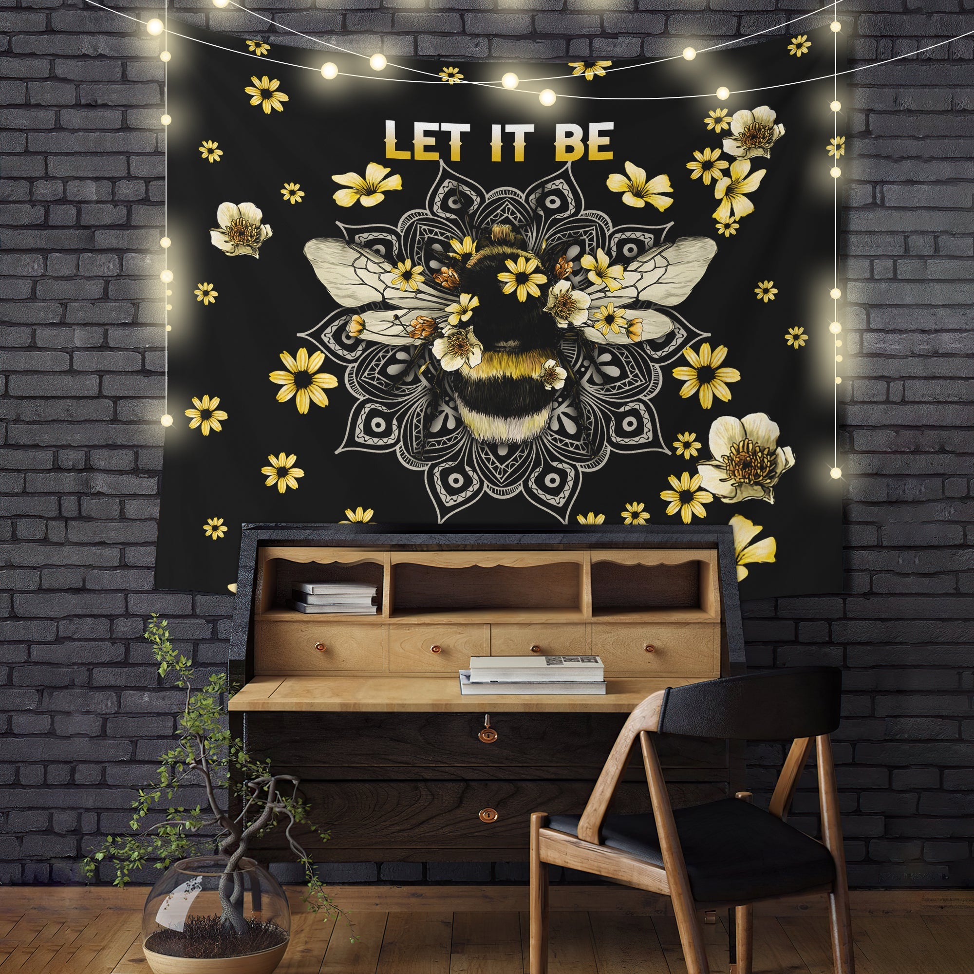 Let It Bee Tapestry Room Decor Nearkii