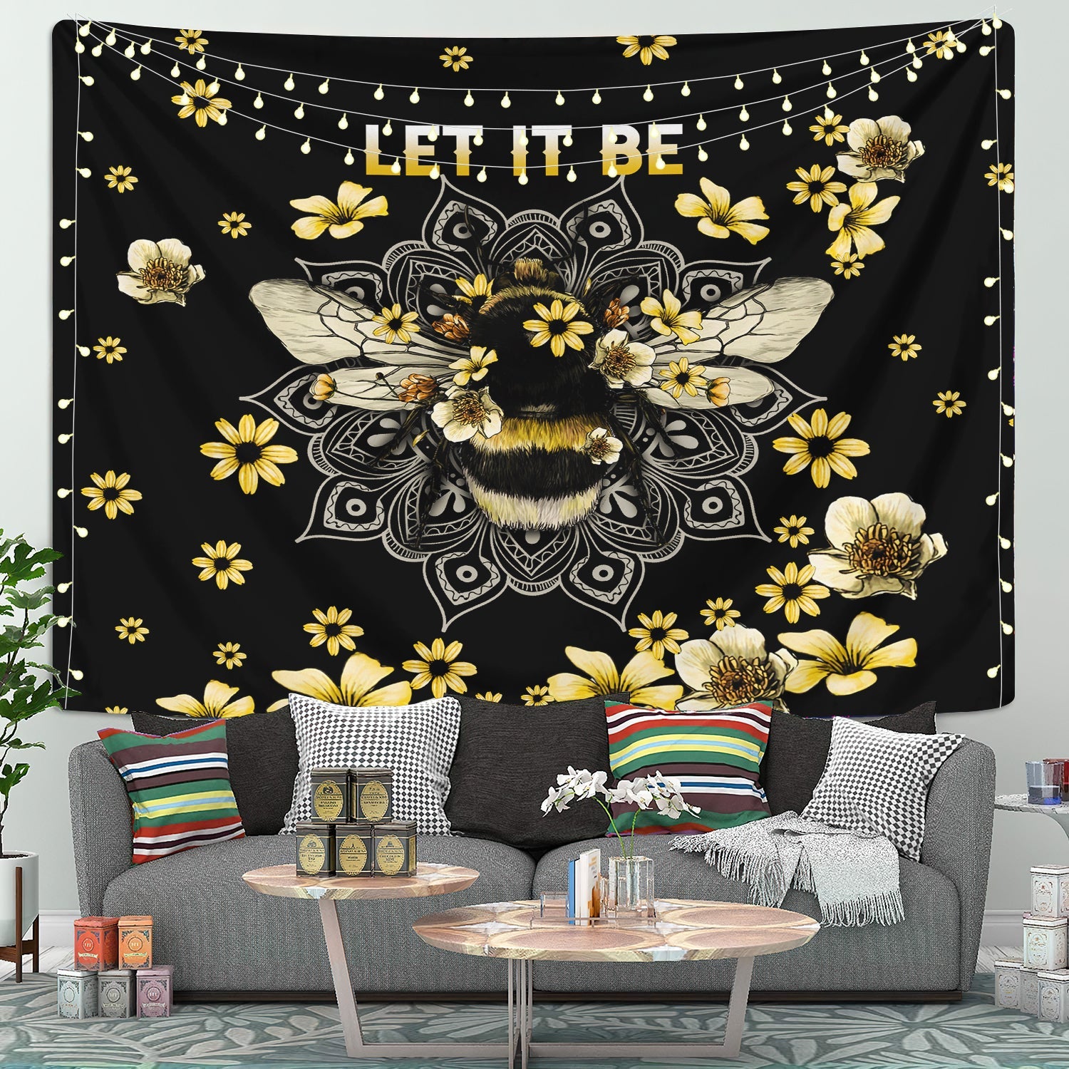 Let It Bee Tapestry Room Decor Nearkii