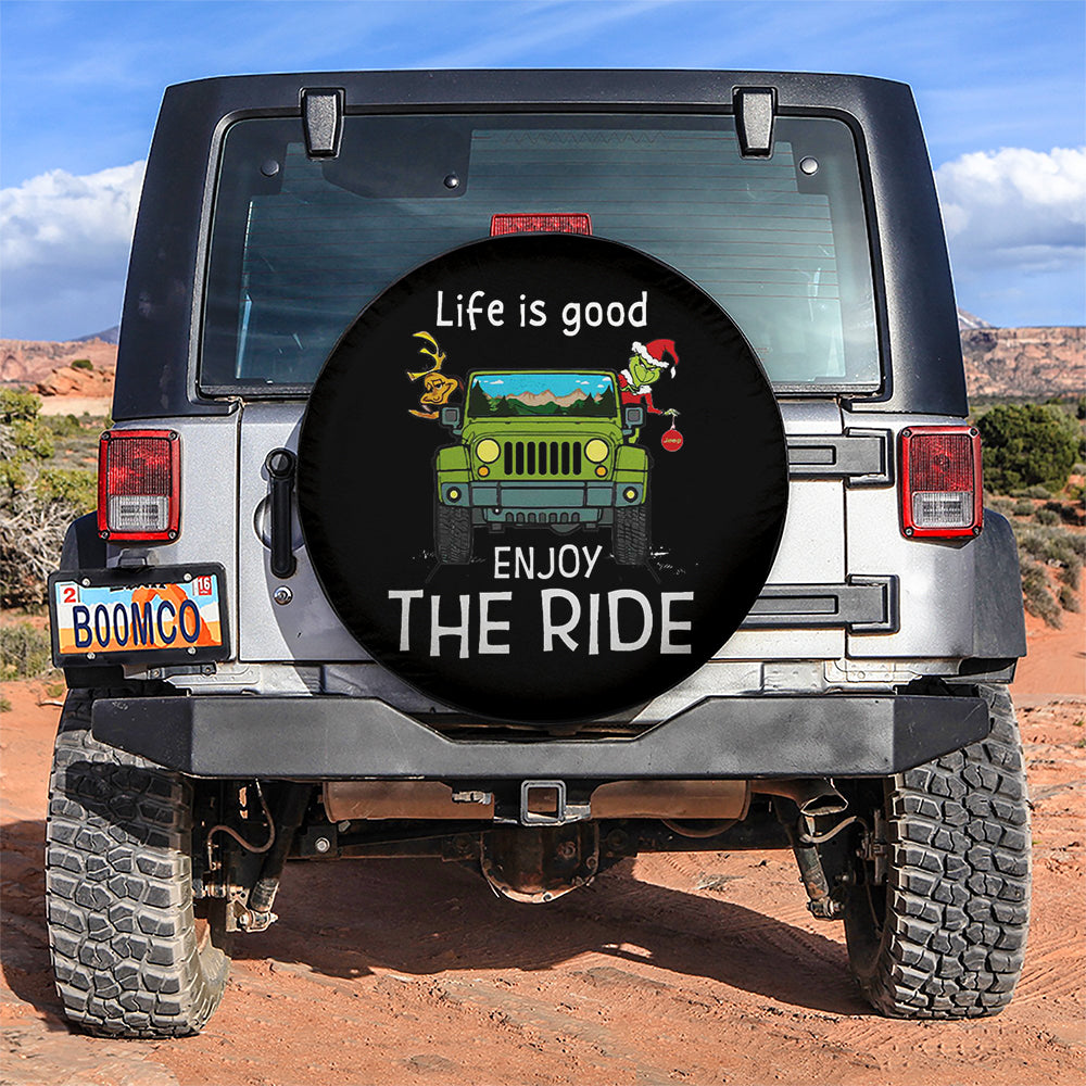 Enjoy The Ride Grinch Jeep Christmas Car Spare Tire Covers Gift For Campers Nearkii