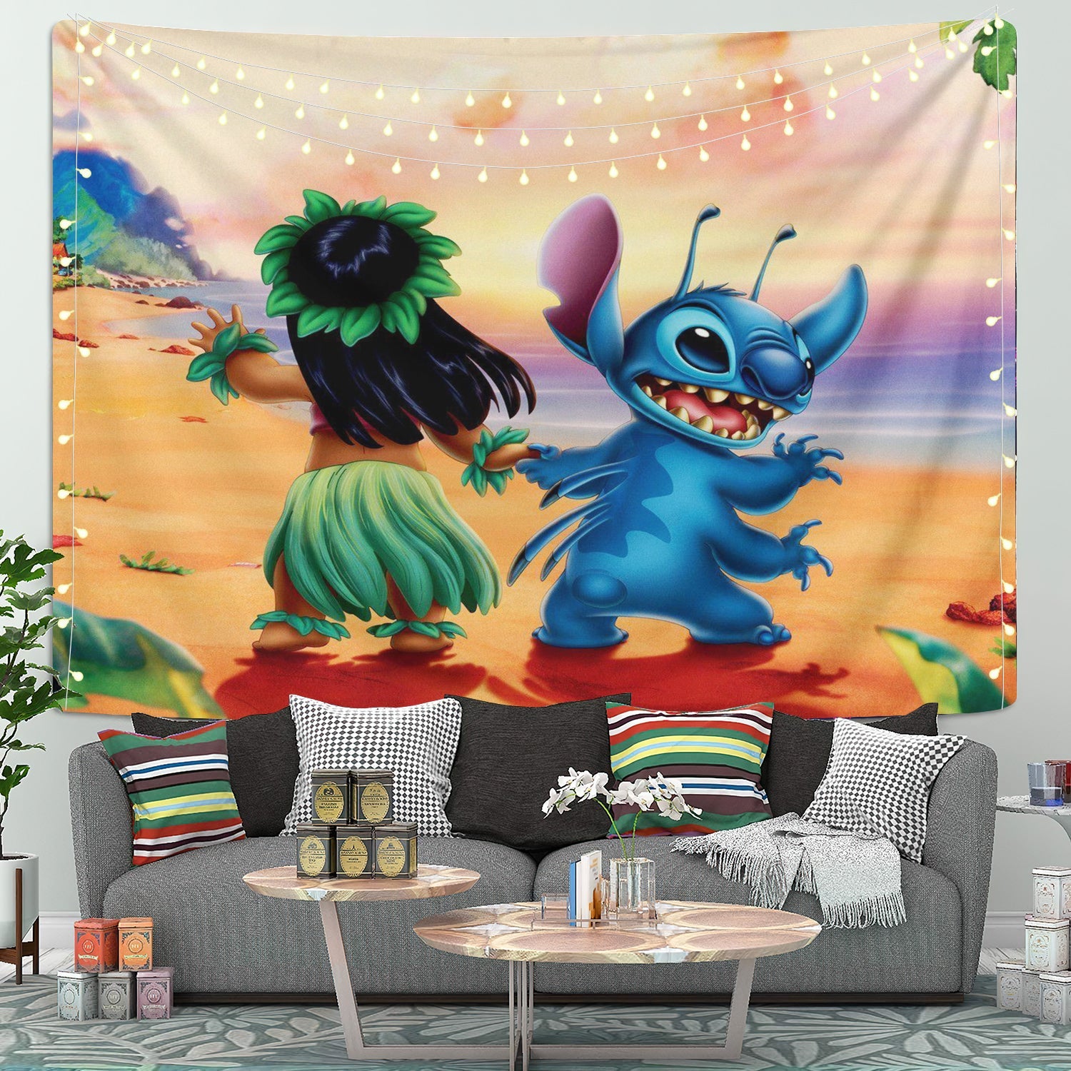 Lilo And Stitch Aloha Beach Tapestry Room Decor Nearkii