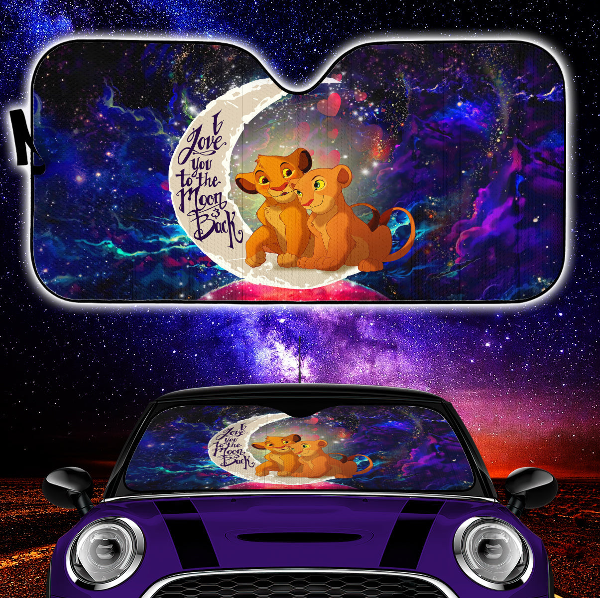 Lion King Simba Nala Love You To The Moon Galaxy Car Auto Sunshades Nearkii