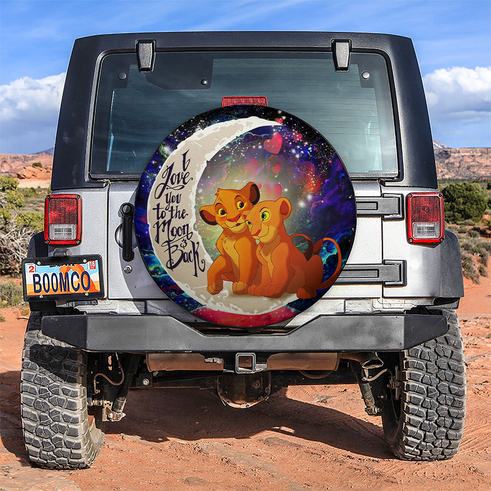 Lion King Simba Nala Love You To The Moon Galaxy Car Spare Tire Covers Gift For Campers Nearkii