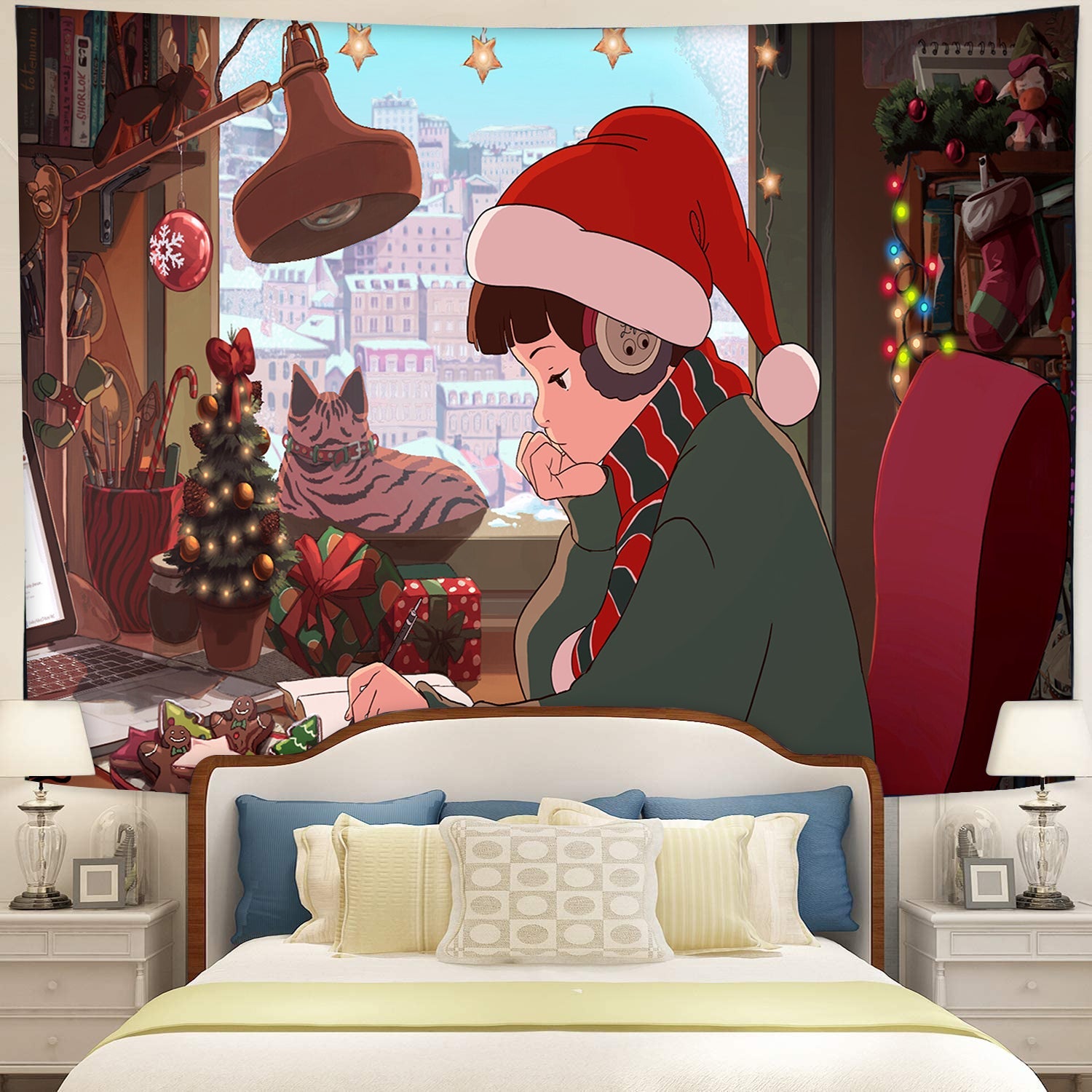 Lofi Boy Study Tapestry Room Decor Nearkii