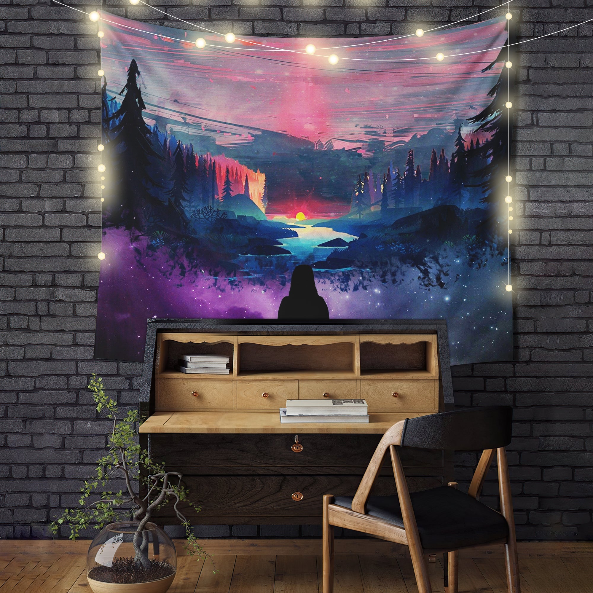 Lofi Chill With Nature Tapestry Room Decor Nearkii