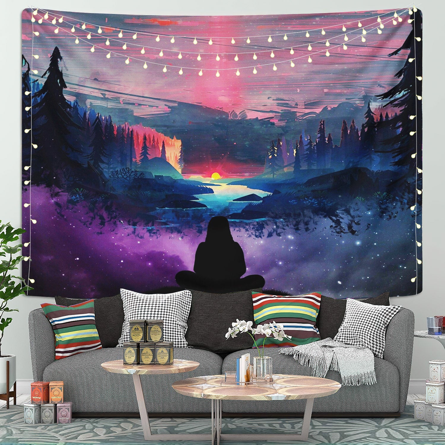 Lofi Chill With Nature Tapestry Room Decor Nearkii