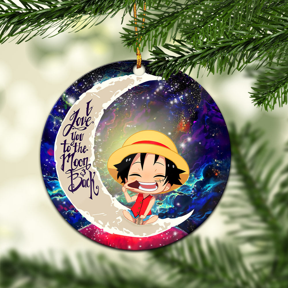 Luffy One Piece Love You To The Moon Galaxy Mica Circle Ornament Perfect Gift For Holiday Nearkii