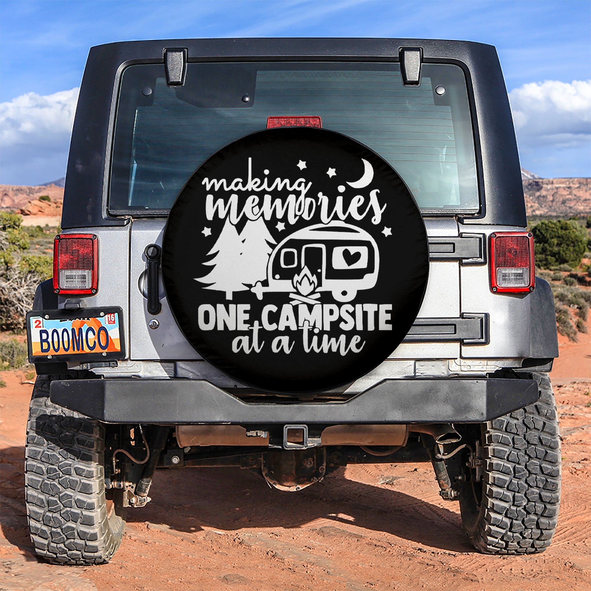 Making Memories One Campfire At A Time Jeep Car Spare Tire Cover Gift For Campers Nearkii