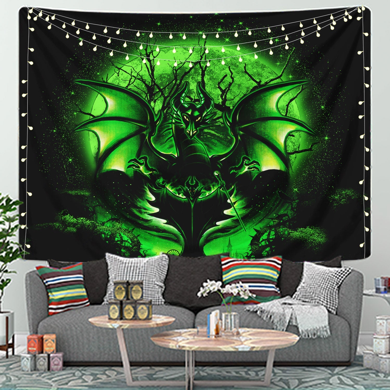 Maleficent Moonlight Tapestry Room Decor Nearkii