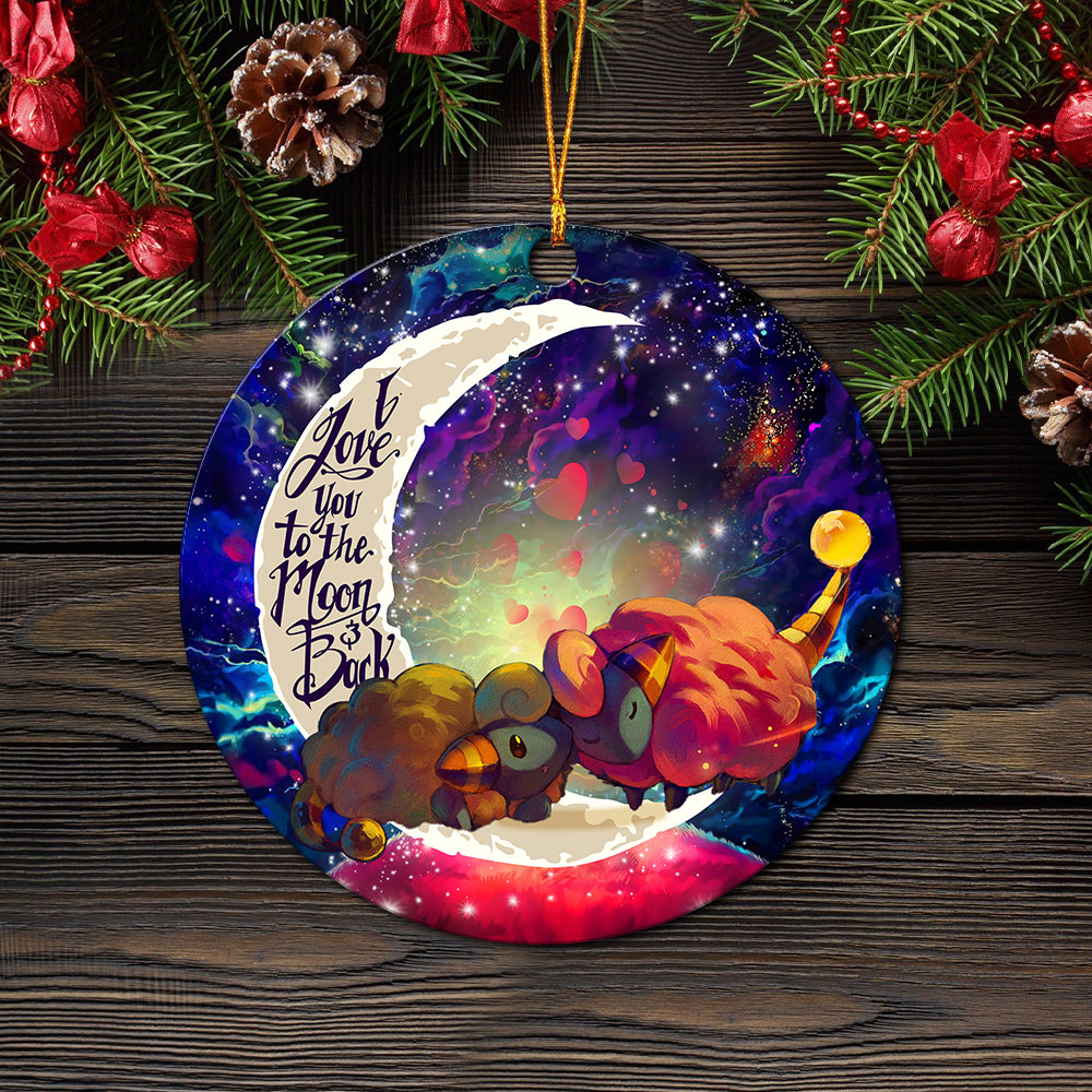 Mareep Pokemon Love You To The Moon Galaxy Mica Circle Ornament Perfect Gift For Holiday Nearkii