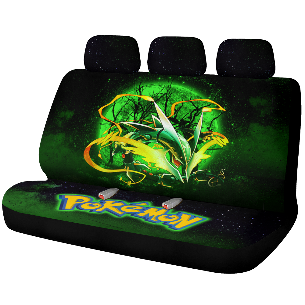 Mega X Rayquaza Pokemon Moonlight Galaxy Premium Custom Car Back Seat Covers Decor Protectors Nearkii