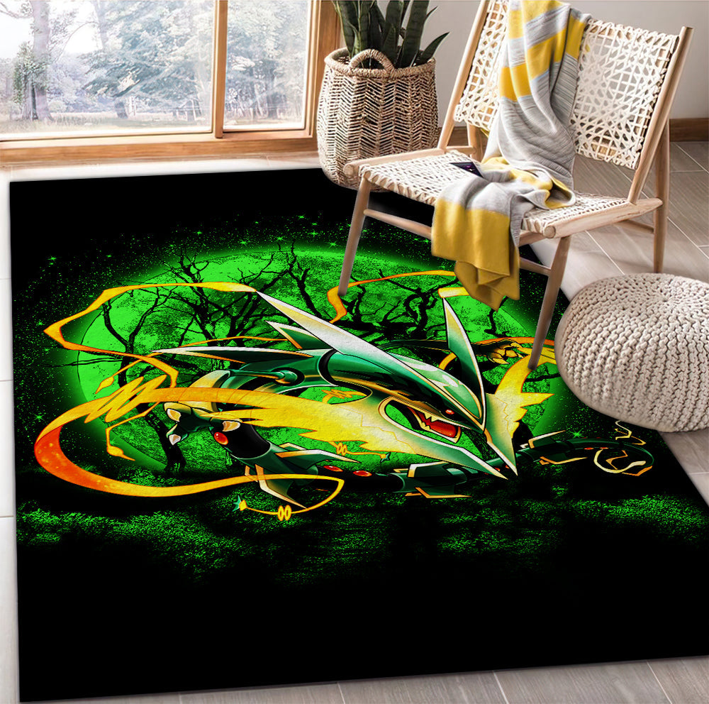 Mega X Rayquaza Moonlight Area Carpet Rug Home Decor Bedroom Living Room Decor Nearkii