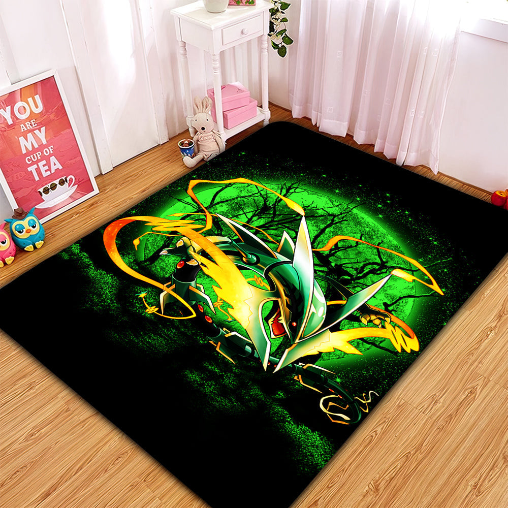 Mega X Rayquaza Moonlight Area Carpet Rug Home Decor Bedroom Living Room Decor Nearkii