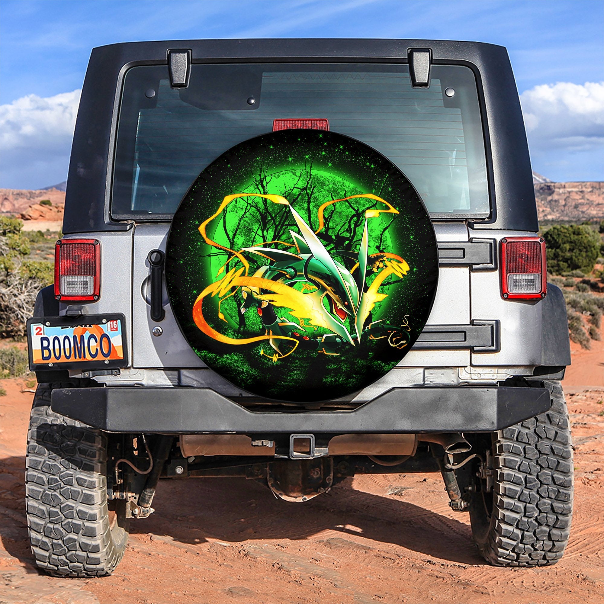 Mega X Rayquaza Moonlight Spare Tire Cover Gift For Campers Nearkii