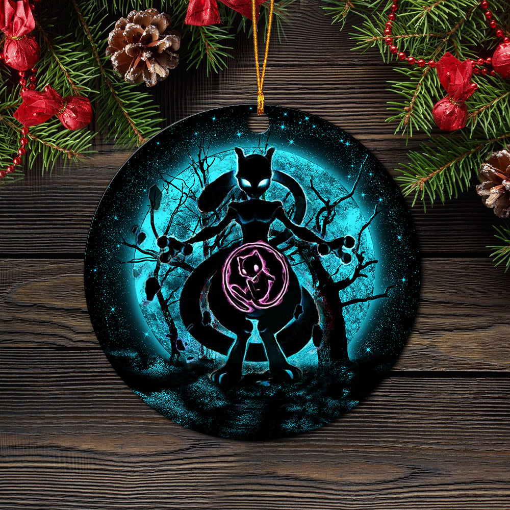 Mewtwo Moonlight Mica Circle Ornament Perfect Gift For Holiday Nearkii