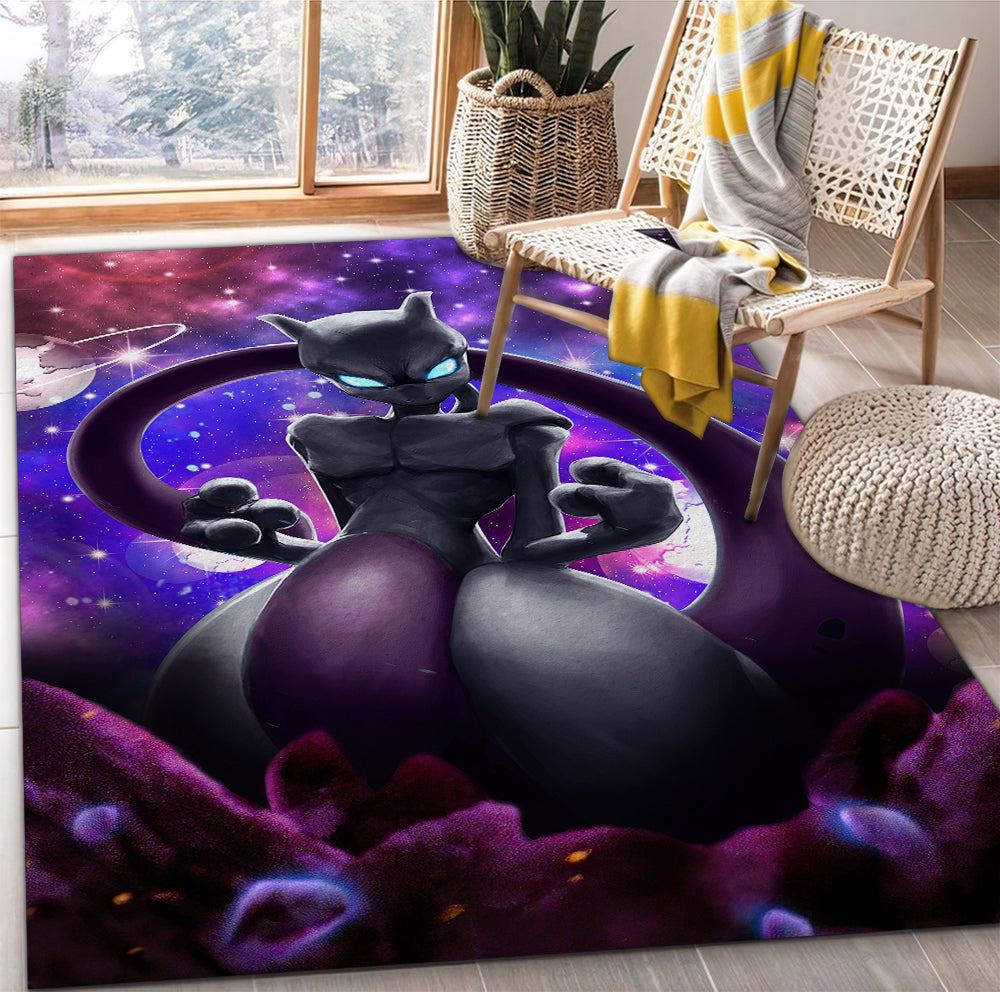 Mewtwo Galaxy Pokemon Rug Carpet Rug Home Room Decor Nearkii